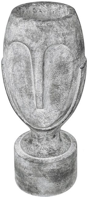 GILDE Pflanzkübel »Face, grau« (1 Stück), dekorativer Blumentopf, groß, aus Magnesia, mit graphischen Gesichtszügen, in verschiedenen Größen erhältlich, In- und Outdoor geeignet, Wohnzimmer-Pflanzgefäße-Inspirationen