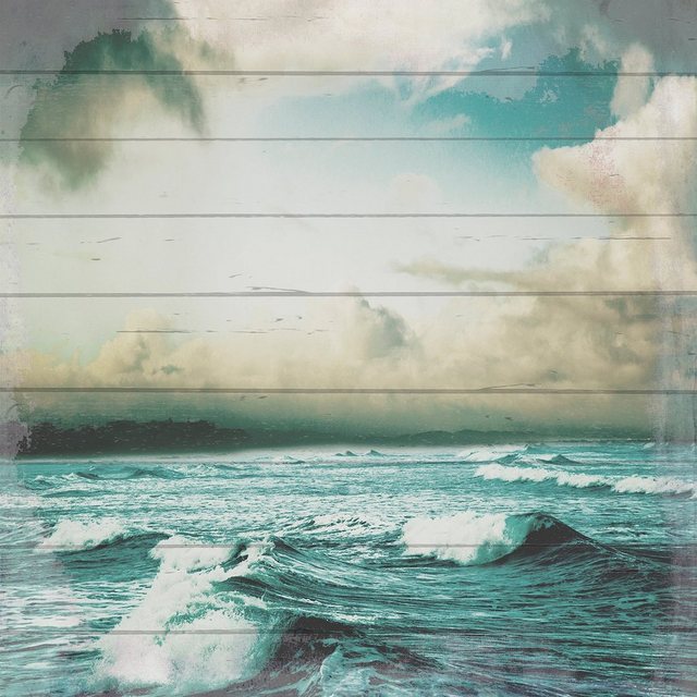 queence Holzbild »Unwetter auf dem Meer«, 40x40 cm-Bilder-Inspirationen