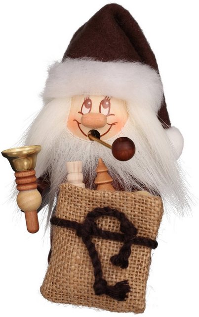 Christian Ulbricht Räuchermännchen »Miniwichtel Weihnachtsmann mit Glocke«, Original Erzgebirge Holzkunst, inklusive Räucherkerzen-Figuren-Inspirationen