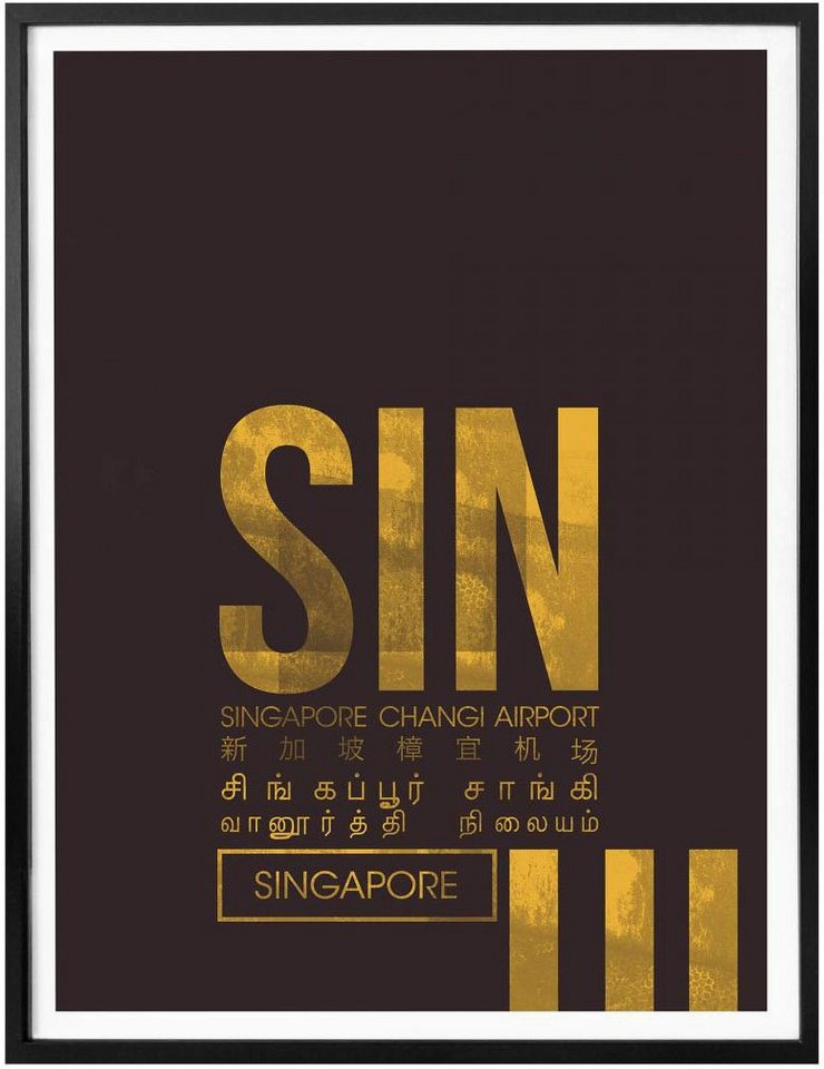 Wall-Art Poster »Wandbild SIN Flughafen Singapur«, Flughafen (1 Stück), Poster, Wandbild, Bild, Wandposter-Bilder-Ideen für dein Zuhause von Home Trends