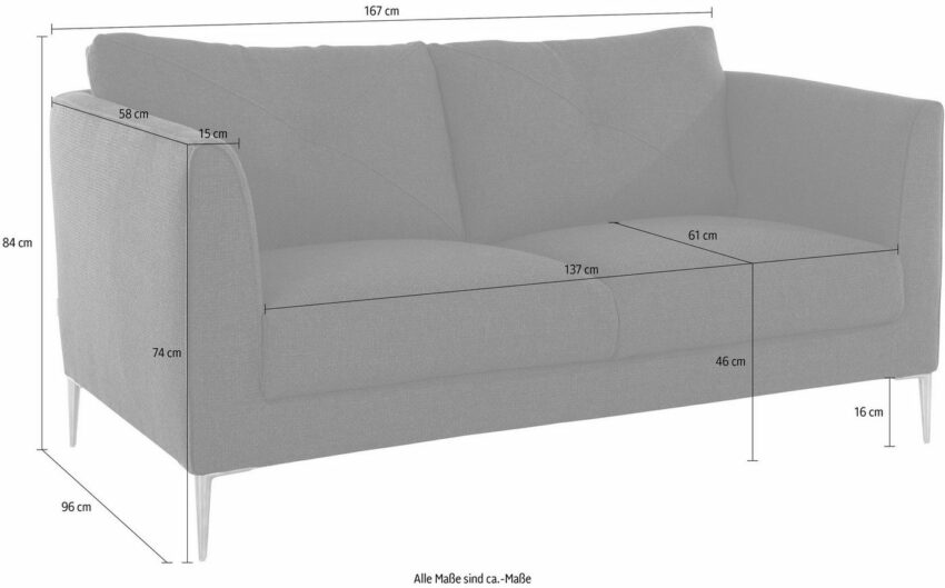 Guido Maria Kretschmer Home&Living 2-Sitzer »Chilltime«, mit eleganter Kreuznaht in den Rückenkissen-Sofas-Ideen für dein Zuhause von Home Trends