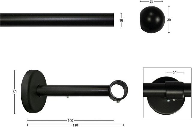 Gardinenstange »Bolti«, GARESA, Ø 16 mm, 1-läufig, Wunschmaßlänge-Gardinenstangen-Inspirationen