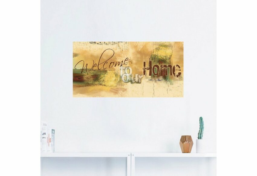 Artland Wandbild »Willkommen in unserem Zuhause«, Sprüche & Texte (1 Stück), in vielen Größen & Produktarten - Alubild / Outdoorbild für den Außenbereich, Leinwandbild, Poster, Wandaufkleber / Wandtattoo auch für Badezimmer geeignet-Bilder-Ideen für dein Zuhause von Home Trends