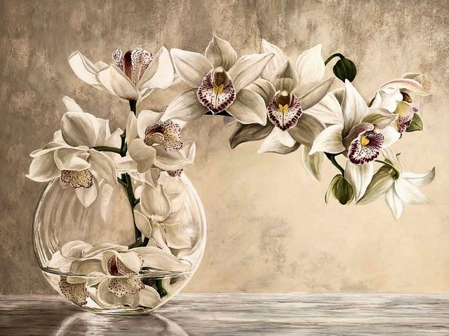 Home affaire Kunstdruck »REMY DELLAL/Orchideen Vase«, (1 Stück)-Bilder-Inspirationen