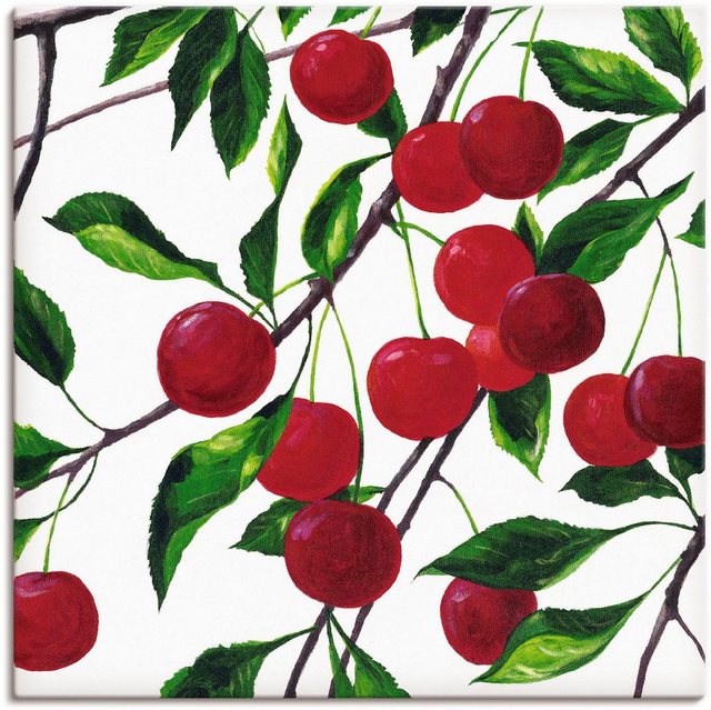 Artland Wandbild »Rote Kirschen«, Bäume (1 Stück), in vielen Größen & Produktarten - Alubild / Outdoorbild für den Außenbereich, Leinwandbild, Poster, Wandaufkleber / Wandtattoo auch für Badezimmer geeignet-Bilder-Inspirationen