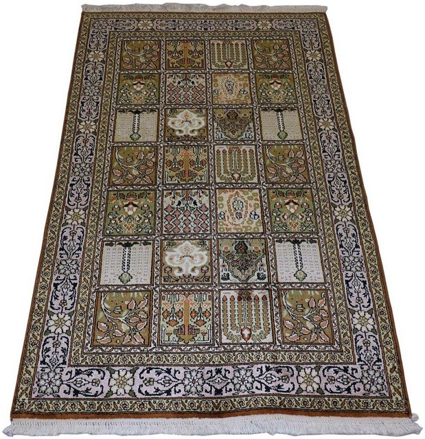 Seidenteppich »Kaschmir Seide Felder Marrone 152 x 90 cm«, morgenland, rechteckig, Höhe 7 mm, Handgeknüpft-Teppiche-Inspirationen