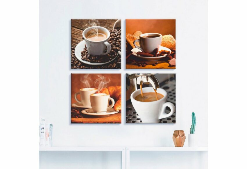 Artland Leinwandbild »Kaffee Bilder«, Getränke (4 Stück)-Bilder-Ideen für dein Zuhause von Home Trends