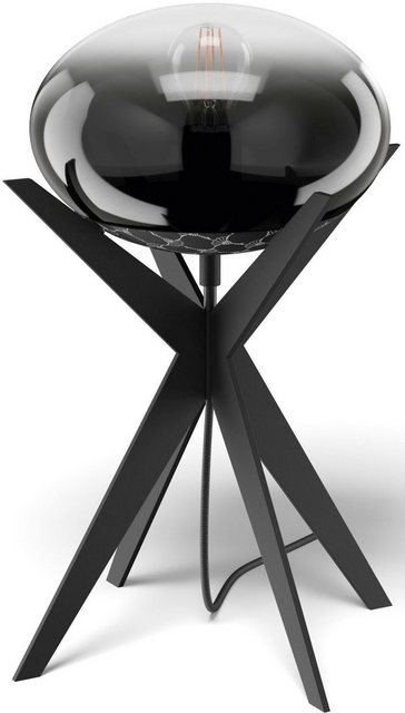 Joop! Tischleuchte »CURVES LIGHTS«, Tischleuchte mit Extra-White-Glaskugel mit feinem Farbverlauf von Schwarz zu feiner Rauchglas-Optik auf Sternform-Gestell-Lampen-Inspirationen