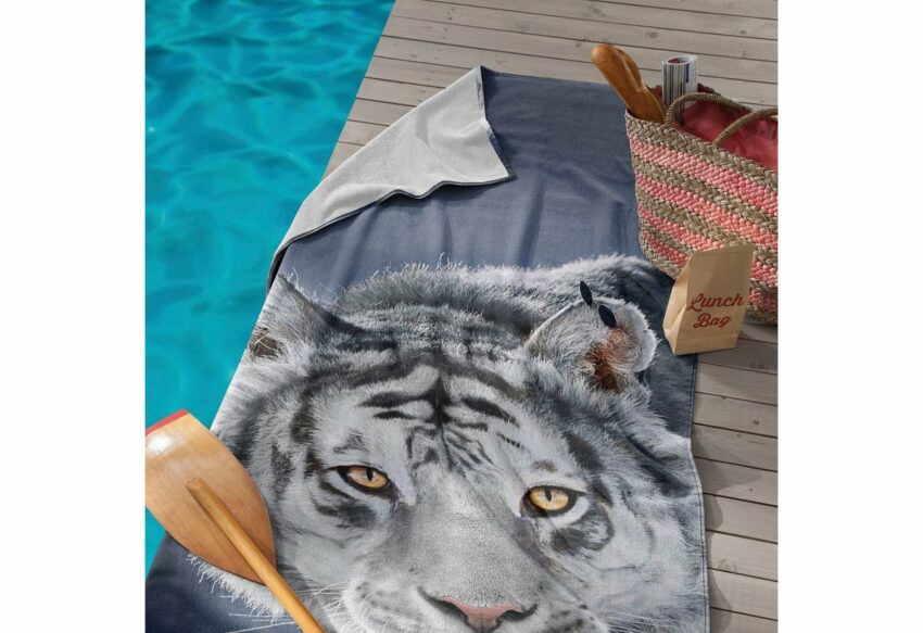 Seahorse Strandtuch »Blaze« (1-St), mit weißem Tiger Aufdruck-Handtücher-Ideen für dein Zuhause von Home Trends