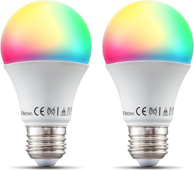 B.K.Licht LED-Leuchtmittel, E27, 2 Stück, Warmweiß, Smart Home LED-Lampe RGB WiFi App-Steuerung dimmbar CCT Glühbirne 9W 806 Lumen-Leuchtmittel-Inspirationen