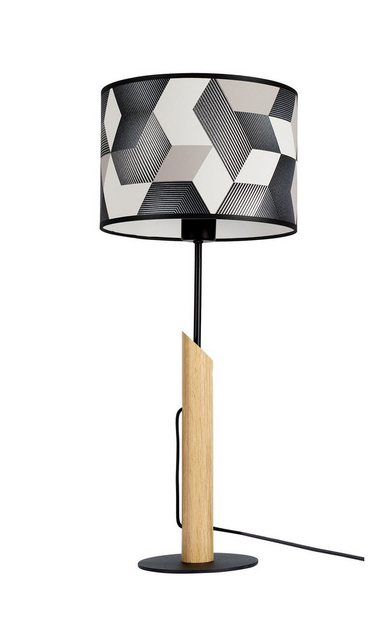 BRITOP LIGHTING Tischleuchte »ESPACIO«, Aus Eichenholz mit FSC®-Zertifikat, Schirm aus laminierter Tapete, passende LM E27 / exklusive, Made in Europe-Lampen-Inspirationen