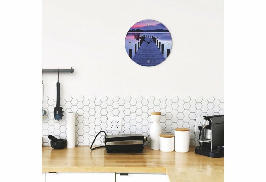 Artland Wanduhr »Glasuhr rund Panorama Steg Coniston Water«-Uhren-Ideen für dein Zuhause von Home Trends