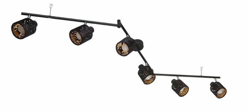 Globo LED Stehlampe »TROY«, beweglich, Schirm mit Dekorstanzungen, innen gold-Lampen-Ideen für dein Zuhause von Home Trends