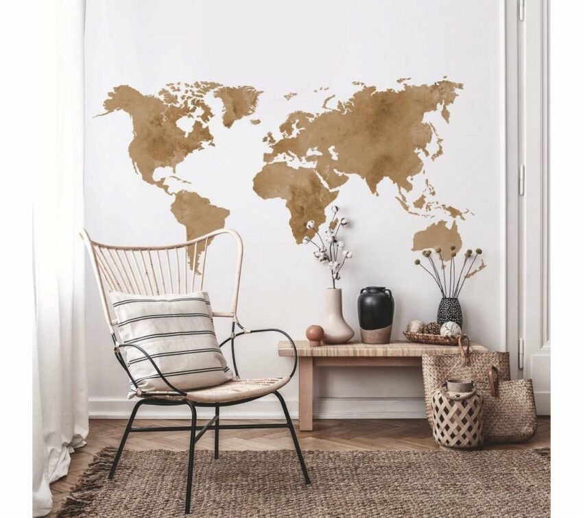 Wall-Art Wandtattoo »Aquarell Weltkarte Natur« (1 Stück)-Wandtattoos-Ideen für dein Zuhause von Home Trends