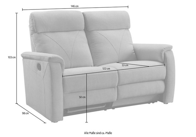ATLANTIC home collection 2-Sitzer »Stefan«, Relaxfunktion (1x, davorstehend links, manuell)-Sofas-Inspirationen