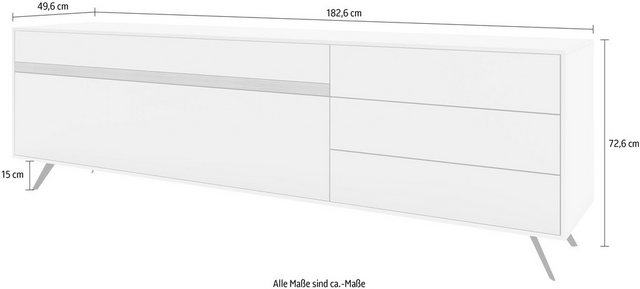 GWINNER Lowboard »CALEA«, mit Akzentstreifen, wahlweise mit IR-Repeater, Breite 182,6 cm-Lowboards-Inspirationen