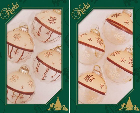 Krebs Glas Lauscha Weihnachtsbaumkugel »CBK500000A« (8 Stück), aus Glas, mit Schneeflocken-Motiv-Weihnachtskugeln-Ideen für dein Zuhause von Home Trends