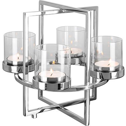 Fink Kerzenhalter »NORMAN« (1 Stück), aus Edelstahl und Glas, 4-flammig, Adventsleuchter-Kerzenhalter-Inspirationen