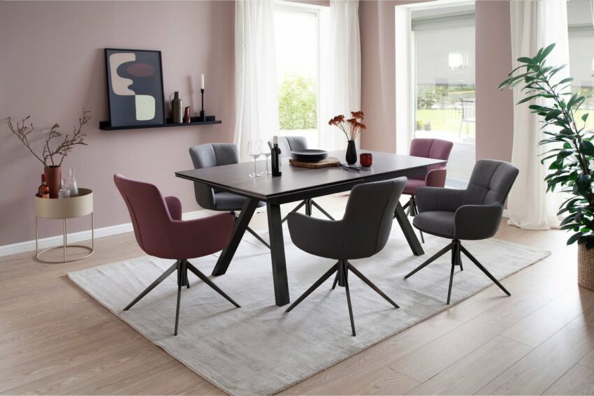 MCA furniture Esszimmerstuhl »Mecana« (Set, 2 Stück), 2er Set im Materialmix, Stuhl 360° drehbar mit Nivellierung, belastbar bis 120 kg-Stühle-Ideen für dein Zuhause von Home Trends