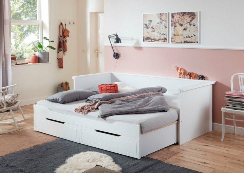 Relita Funktionsbett »Lina«, mit ausziehbarer Liegefläche und 2 Schubkästen, wahlweise mit Matratze-Betten-Ideen für dein Zuhause von Home Trends