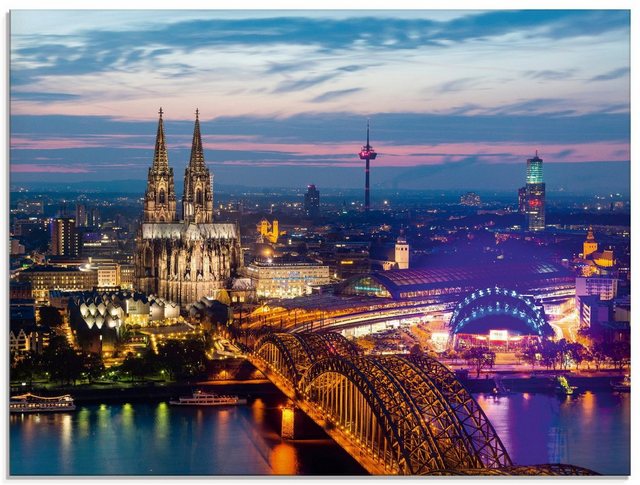 Artland Glasbild »Köln Panorama am Abend«, Deutschland (1 Stück)-Bilder-Inspirationen