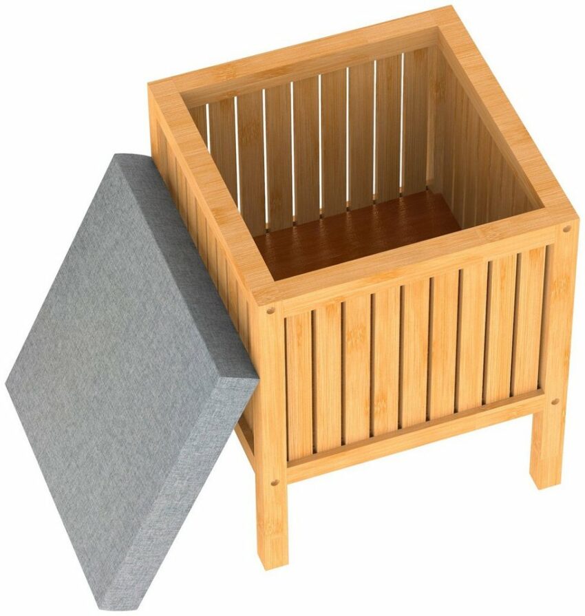 Eisl Badhocker »Bambus«, Wäschesammler mit Sitzkissen, nachhaltige Badmöbel Bambus-Hocker-Ideen für dein Zuhause von Home Trends