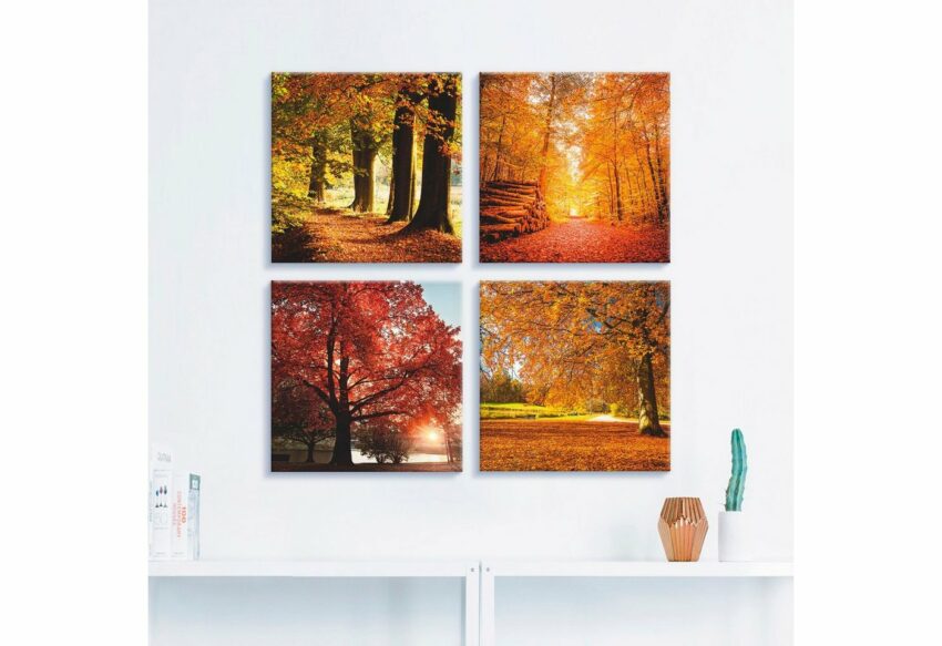 Artland Leinwandbild »Herbstlandschaft«, Bäume (4 Stück)-Bilder-Ideen für dein Zuhause von Home Trends