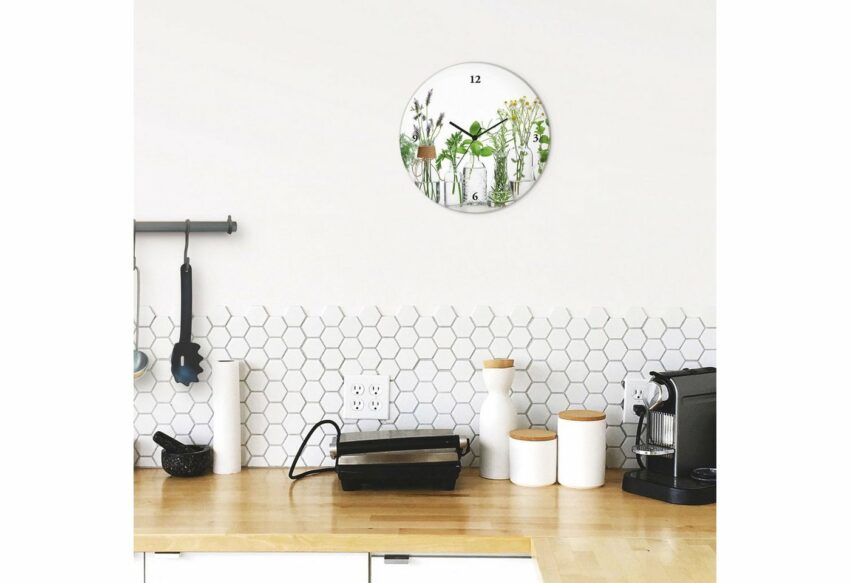 Artland Wanduhr »Glasuhr rund Öle mit Kräutern«-Uhren-Ideen für dein Zuhause von Home Trends