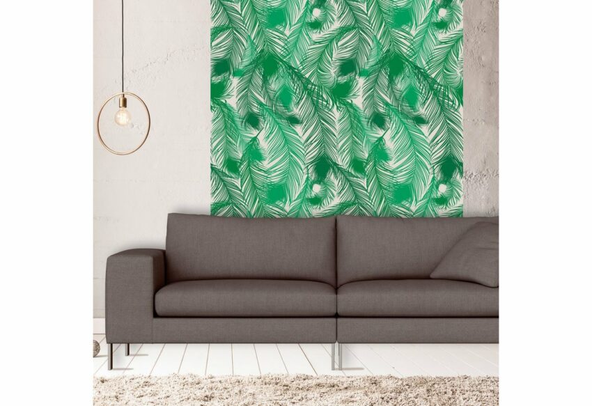 queence Vinyltapete »Federn-Grün«, 90 x 250 cm, selbstklebend-Tapeten-Ideen für dein Zuhause von Home Trends