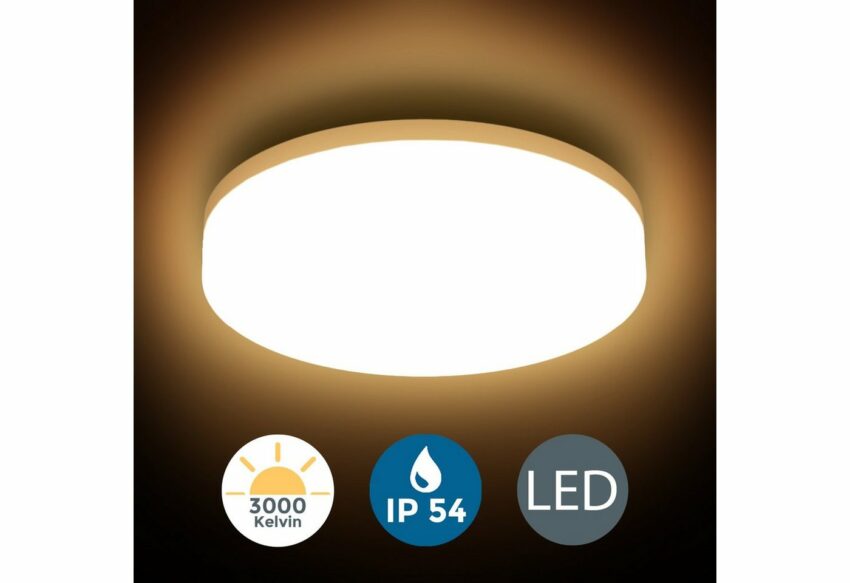 B.K.Licht LED Deckenleuchte, LED Bad Deckenlampe LED 13W 1500lm Bad-Lampen IP54 Badezimmer-Leuchte Küche Flur-Lampen-Ideen für dein Zuhause von Home Trends