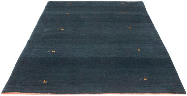 Wollteppich »Gabbeh Teppich handgeknüpft dunkelblau«, morgenland, rechteckig, Höhe 18 mm, handgeknüpft-Teppiche-Inspirationen
