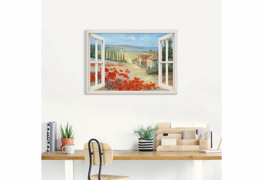Artland Wandbild »Mohnlandschaft«, Fensterblick (1 Stück), in vielen Größen & Produktarten - Alubild / Outdoorbild für den Außenbereich, Leinwandbild, Poster, Wandaufkleber / Wandtattoo auch für Badezimmer geeignet-Bilder-Ideen für dein Zuhause von Home Trends
