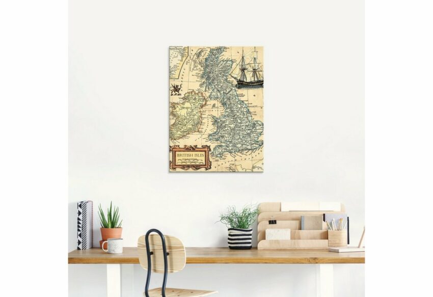 Artland Glasbild »Britische Inselkarte«, Landkarten (1 Stück)-Bilder-Ideen für dein Zuhause von Home Trends