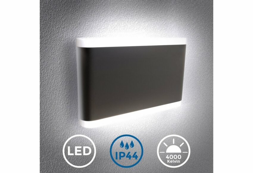 B.K.Licht LED Außen-Wandleuchte, LED Außenleuchte IP44 Wand-Spot Fassaden-Lampe Strahler schwarz-Lampen-Ideen für dein Zuhause von Home Trends