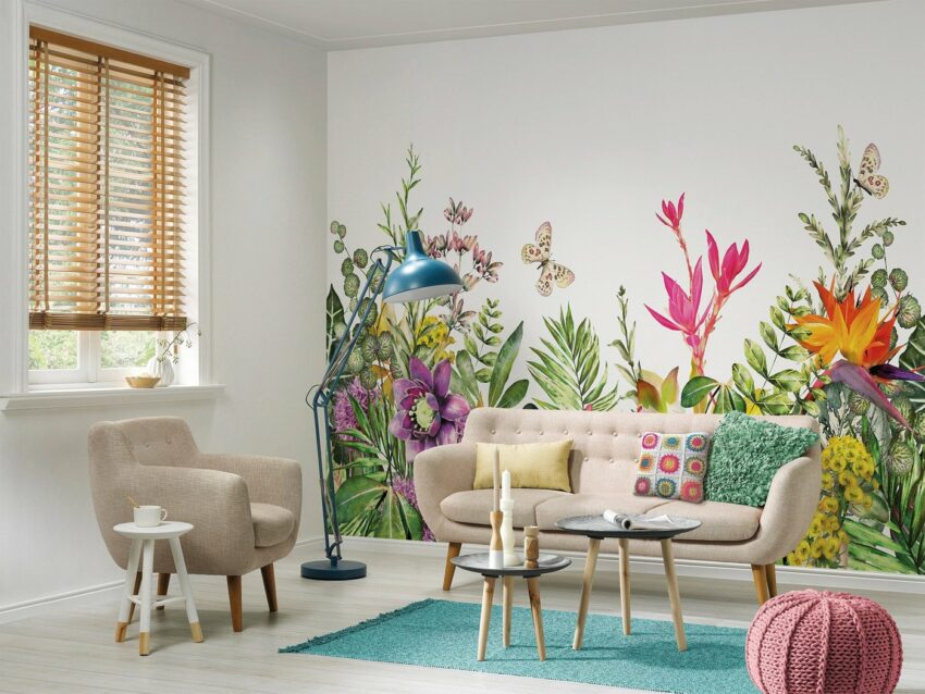 living walls Fototapete »Designwalls Motley Flowers«, glatt, (5 St)-Tapeten-Ideen für dein Zuhause von Home Trends