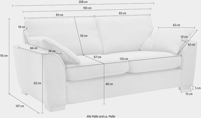DELAVITA 3-Sitzer »Savoy«, gemütliches Sofa mit vielen Kissen, in 2 Bezugsqualitäten-Sofas-Inspirationen
