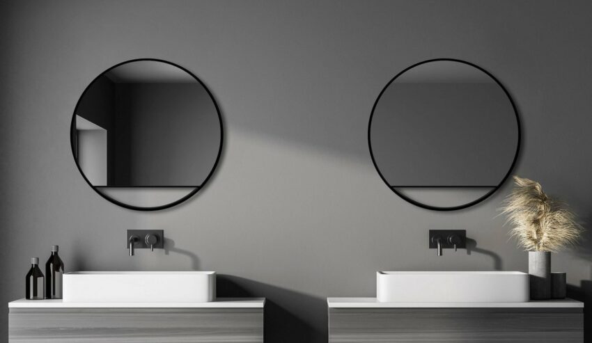 Talos Dekospiegel, rund, in schwarz matt Ø 80 cm-Spiegel-Ideen für dein Zuhause von Home Trends