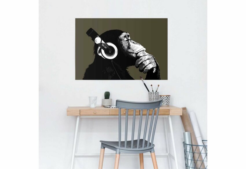 Reinders! Poster »Schimpanse Kopfhörer«, (1 Stück)-Bilder-Ideen für dein Zuhause von Home Trends