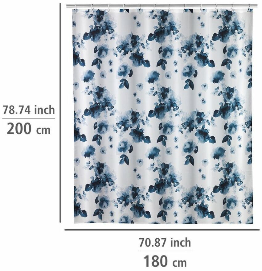 WENKO Duschvorhang »Rose Bleu« Breite 180 cm-Duschvorhänge-Ideen für dein Zuhause von Home Trends