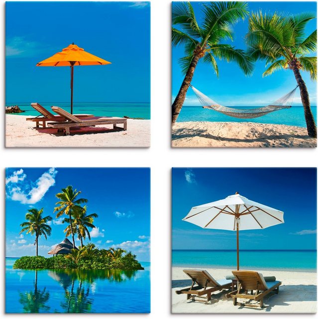 Artland Leinwandbild »Tropisches Paradies«, Strand (4 Stück)-Bilder-Inspirationen