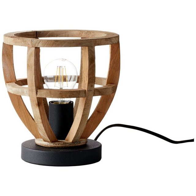 Brilliant Leuchten Tischleuchte »Matrix Nature«, Tischlampe 20cm antik holz/schwarz korund-Lampen-Inspirationen