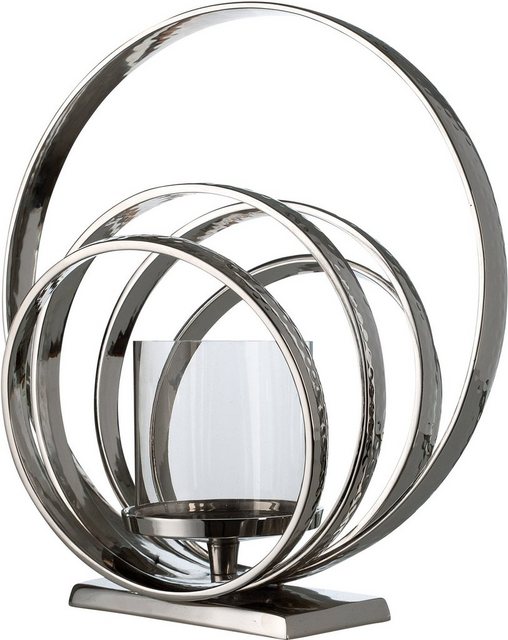 GILDE Kerzenhalter »Ringe« (1 Stück), Kerzenleuchter aus Aluminium, Höhe ca. 46 cm-Kerzenhalter-Inspirationen