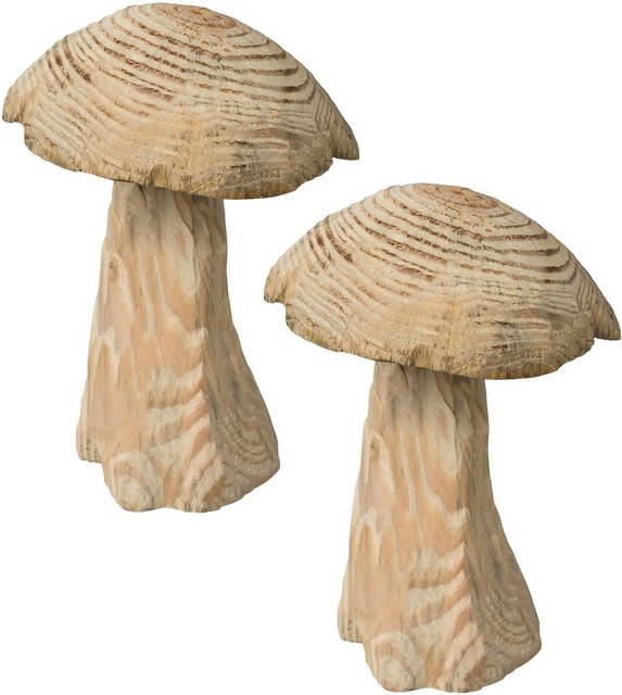 Creativ home Dekoobjekt (Set, 2 Stück), Pilz aus Holz, Höhe ca. 18 cm-Figuren-Inspirationen