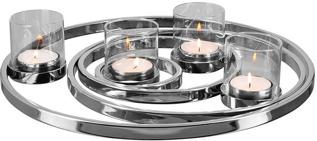 Fink Kerzenhalter »UNIVERSE« (1 Stück), aus Edelstahl und Glas, 4-flammig, Adventsleuchter-Kerzenhalter-Inspirationen
