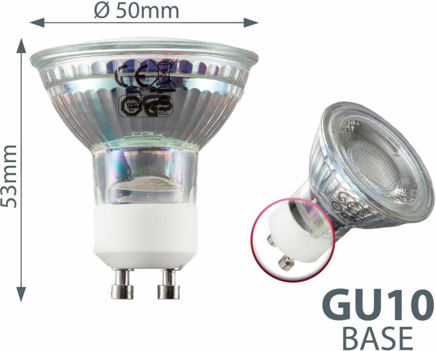 B.K.Licht LED-Leuchtmittel, GU10, 10 Stück, Warmweiß, LED Lampe Glüh-Birne Reflektor-Form 5W 400 Lumen 3000K warmweiss-Leuchtmittel-Ideen für dein Zuhause von Home Trends