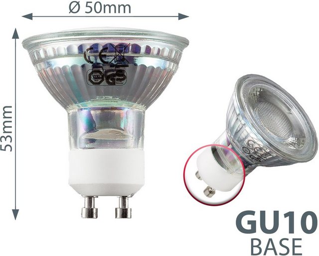 B.K.Licht LED-Leuchtmittel, GU10, 10 Stück, Warmweiß, LED Lampe Glüh-Birne Reflektor-Form 5W 400 Lumen 3000K warmweiss-Leuchtmittel-Inspirationen