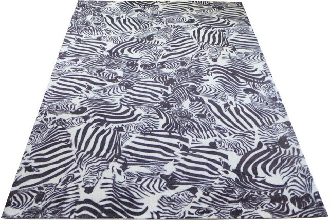 Teppich »Zebra«, Bruno Banani, rechteckig, Höhe 8 mm, Druckteppich, Wohnzimmer-Teppiche-Inspirationen