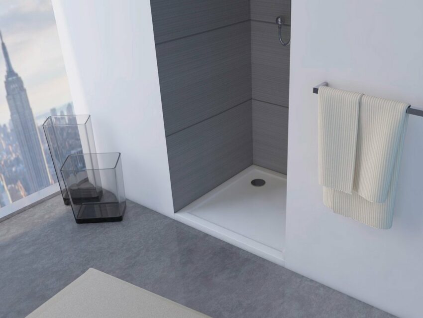 Marwell Eckduschwanne, quadratisch, Sanitäracryl, 90 x 90 x 4 cm-Duschwannen-Ideen für dein Zuhause von Home Trends