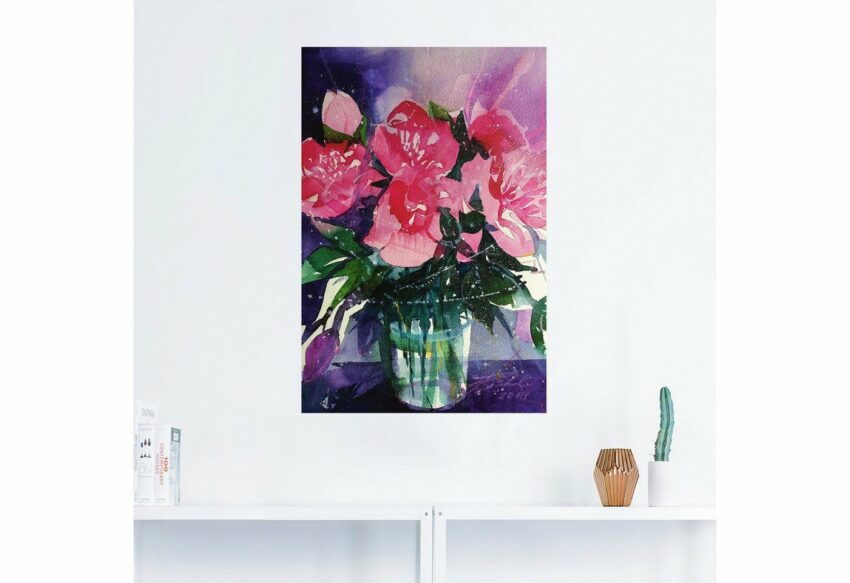 Artland Wandbild »Rosa Pfingstrosen in Glasvase«, Blumenbilder (1 Stück), in vielen Größen & Produktarten - Alubild / Outdoorbild für den Außenbereich, Leinwandbild, Poster, Wandaufkleber / Wandtattoo auch für Badezimmer geeignet-Bilder-Ideen für dein Zuhause von Home Trends