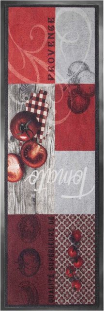 Küchenläufer »TOMATO«, Primaflor-Ideen in Textil, rechteckig, Höhe 6,5 mm, Motiv Tomaten, mit Schriftzug, rutschhemmend, waschbar, Küche-Teppiche-Inspirationen